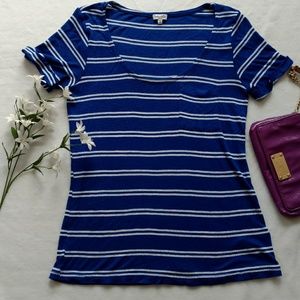 ✨Anthropologie Splendid Blue & White Striped Tee✨